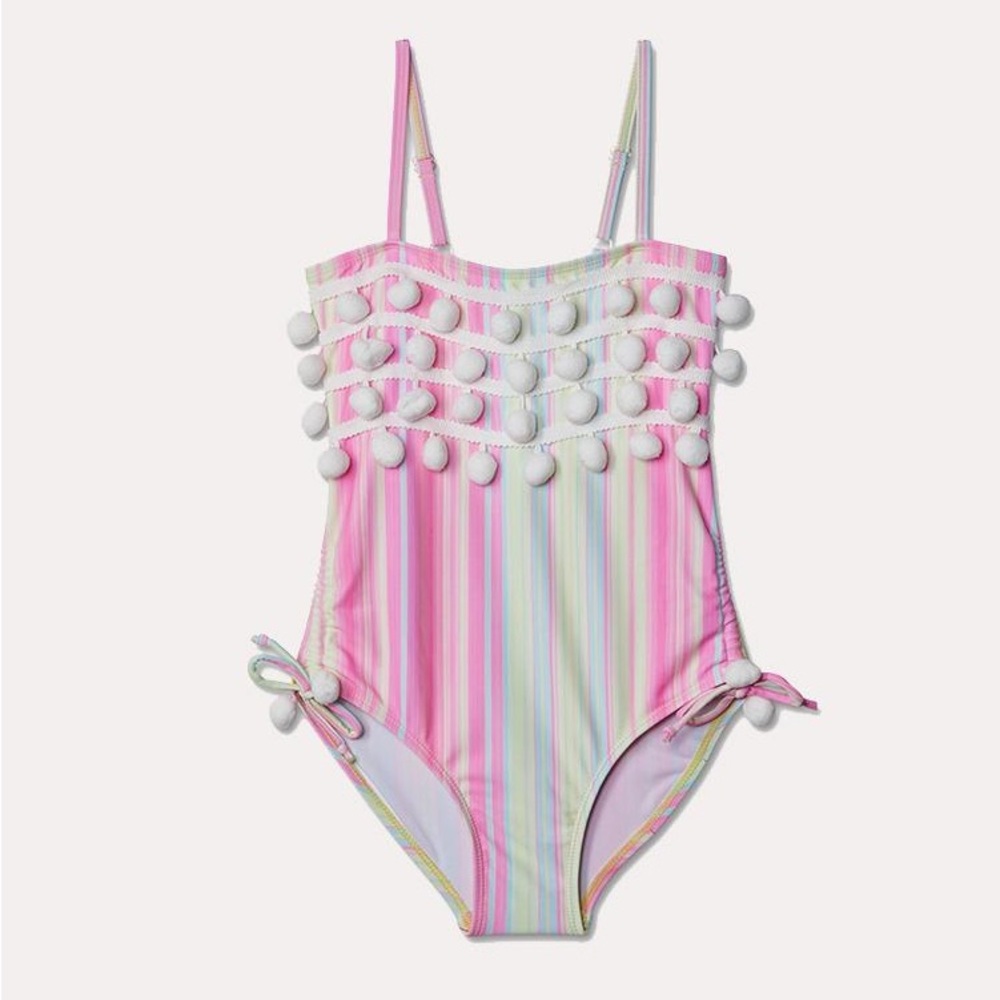 Stella Cove Pastel Striped Kids Swimsuit